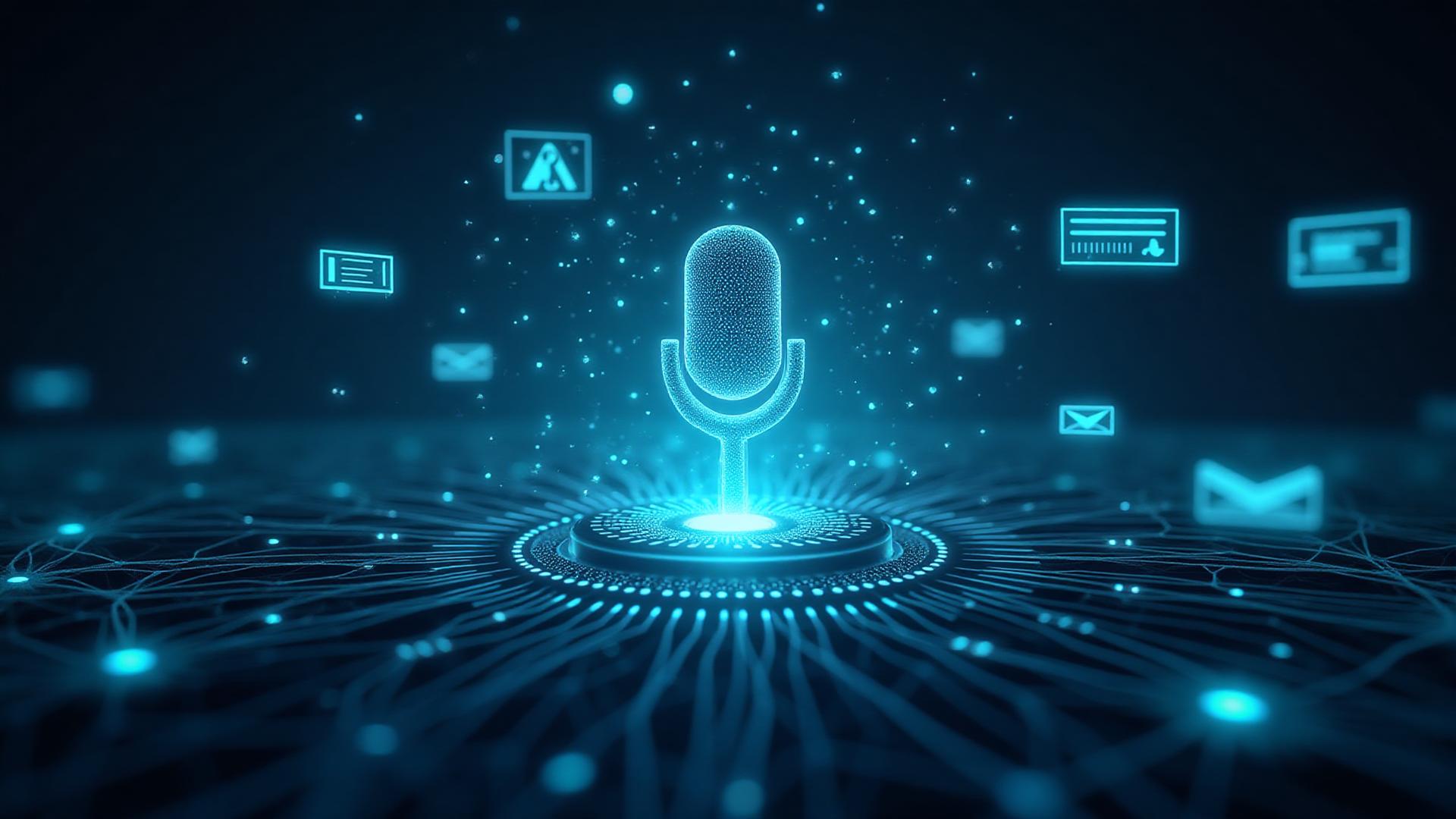 AI-powered voice technology background